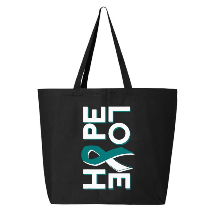 Cervical Cancer Fight Cancer Ribbon 25L Jumbo Tote