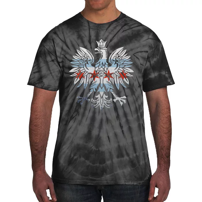 Cool Chicago Flag Polish Eagle Funny Illinois Emblem Tie-Dye T-Shirt