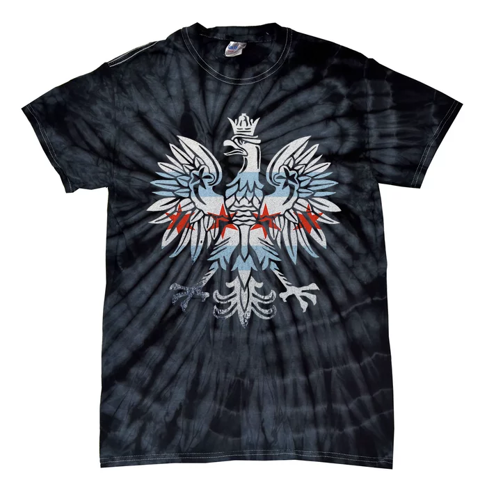 Cool Chicago Flag Polish Eagle Funny Illinois Emblem Tie-Dye T-Shirt