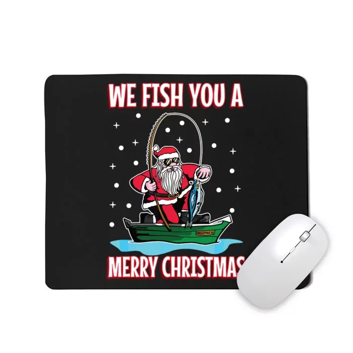 Christmas Costume Fisherman Fishing Funny Cool Santa Claus Mousepad