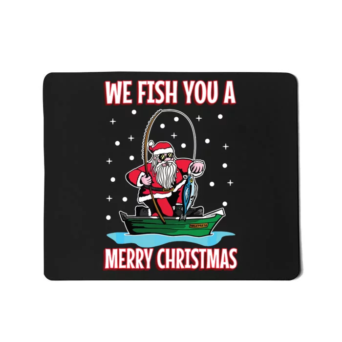 Christmas Costume Fisherman Fishing Funny Cool Santa Claus Mousepad