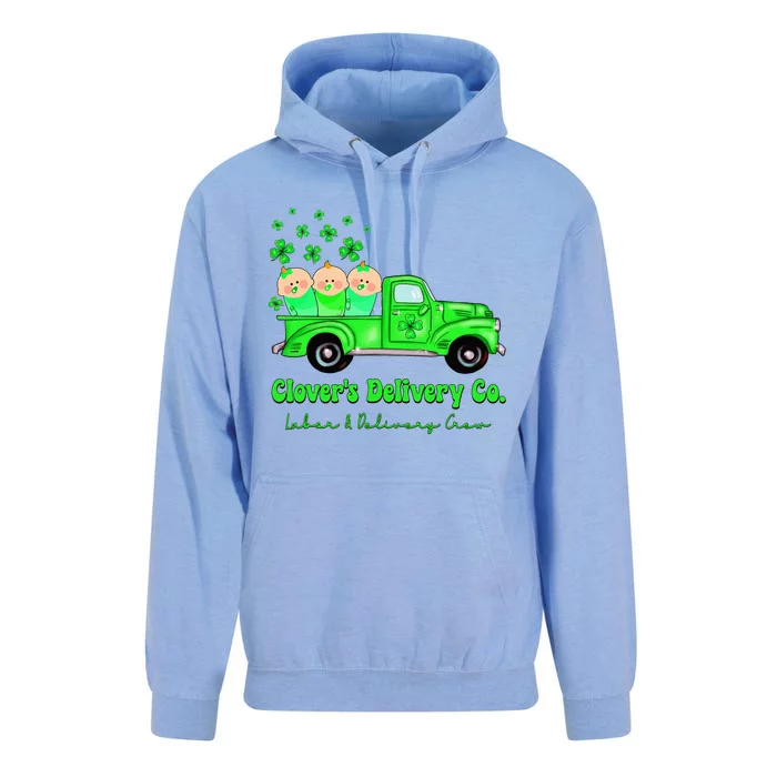 Clover's Co. Funny St Patrick's Day Labor And Delivery Unisex Surf Hoodie