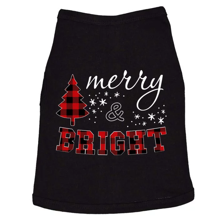 Christmas Cute For Red Plaid Merry And Bright Letter Hoodie Doggie Tank