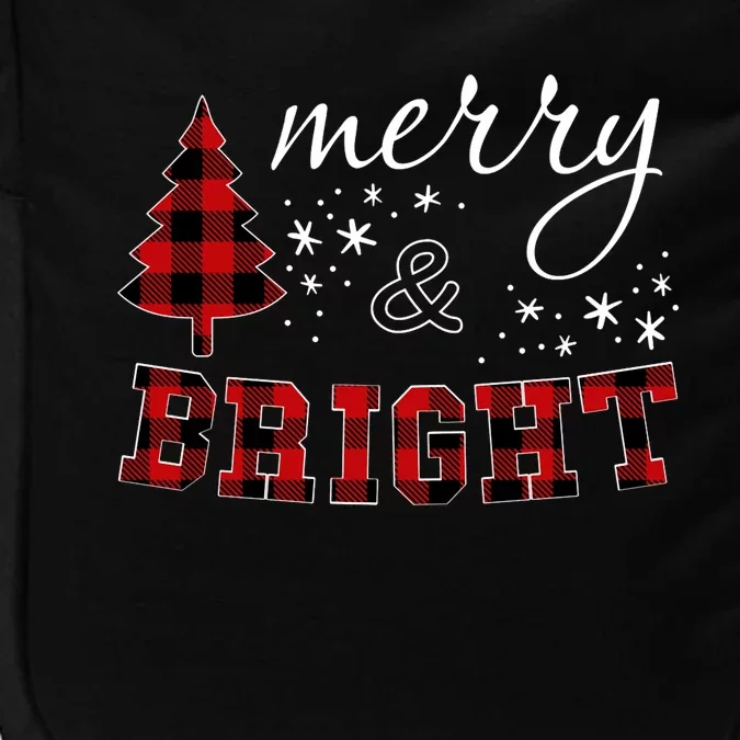 Christmas Cute For Red Plaid Merry And Bright Letter Hoodie Impact Tech Backpack