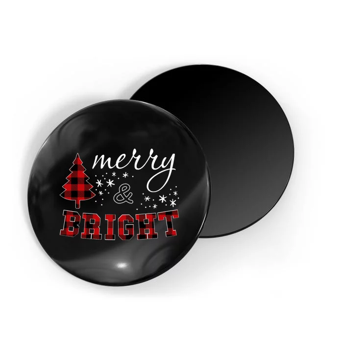 Christmas Cute For Red Plaid Merry And Bright Letter Hoodie Magnet