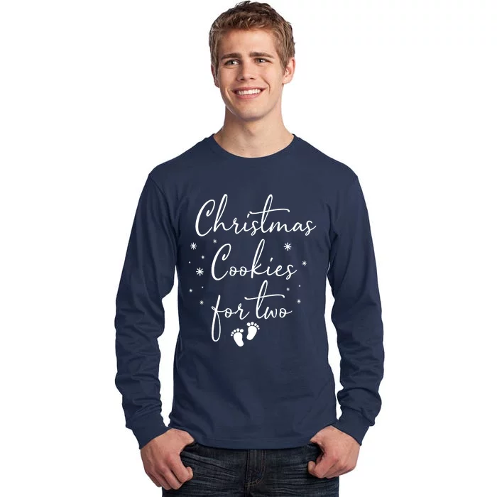 Christmas Cookies For Two Christmas Pregnancy Announcement Tall Long Sleeve T-Shirt