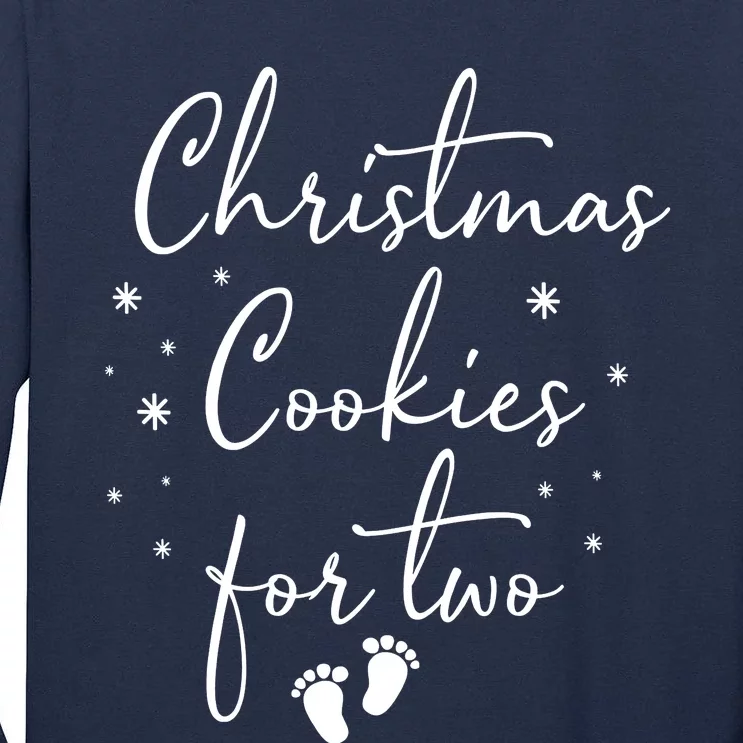 Christmas Cookies For Two Christmas Pregnancy Announcement Tall Long Sleeve T-Shirt