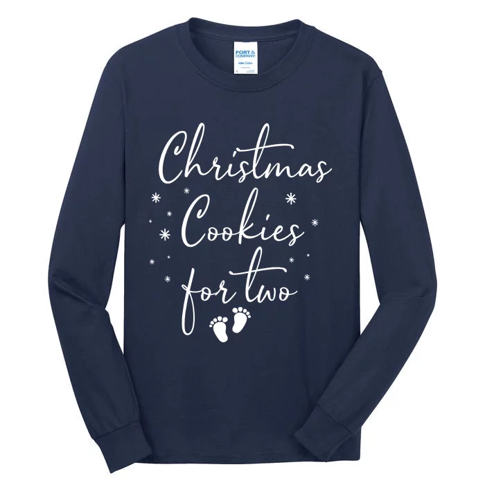 Christmas Cookies For Two Christmas Pregnancy Announcement Tall Long Sleeve T-Shirt