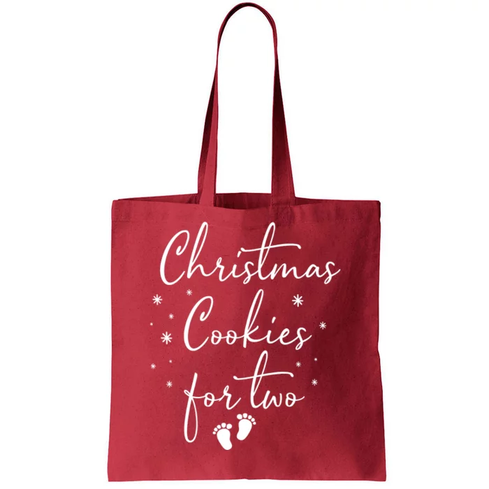 Christmas Cookies For Two Christmas Pregnancy Announcement Tote Bag