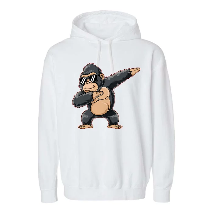 Cool Cartoon Gorilla Dabbing Funny Garment-Dyed Fleece Hoodie