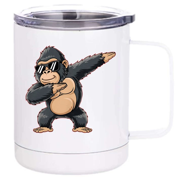 Cool Cartoon Gorilla Dabbing Funny Front & Back 12oz Stainless Steel Tumbler Cup