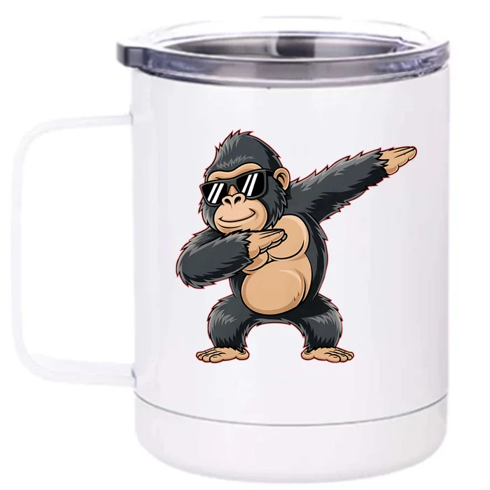 Cool Cartoon Gorilla Dabbing Funny Front & Back 12oz Stainless Steel Tumbler Cup