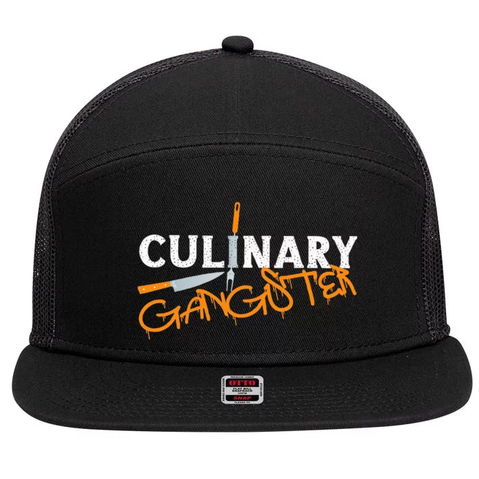 Cooking Cook Gangster Kitchen Chef Culinary Gangster 7 Panel Mesh Trucker Snapback Hat