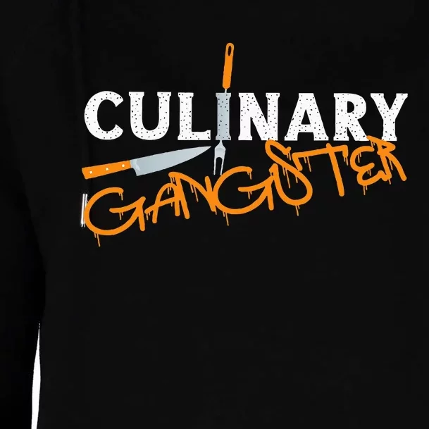 Cooking Cook Gangster Kitchen Chef Culinary Gangster Womens Funnel Neck Pullover Hood