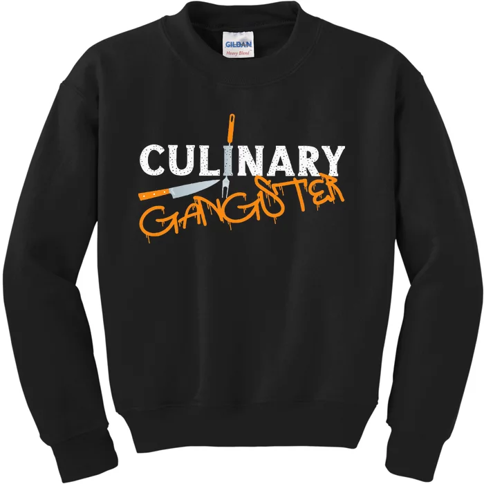 Cooking Cook Gangster Kitchen Chef Culinary Gangster Kids Sweatshirt