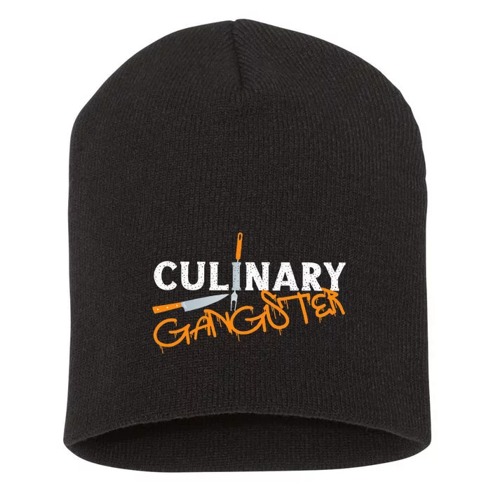 Cooking Cook Gangster Kitchen Chef Culinary Gangster Short Acrylic Beanie