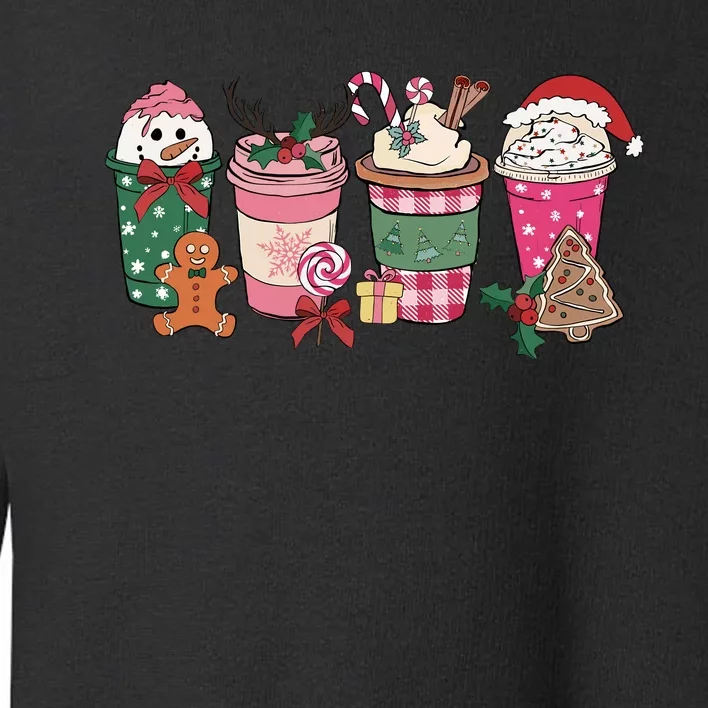 Coffee Christmas Gingerbread Pink Wo Latte Cozy Winter Toddler Sweatshirt