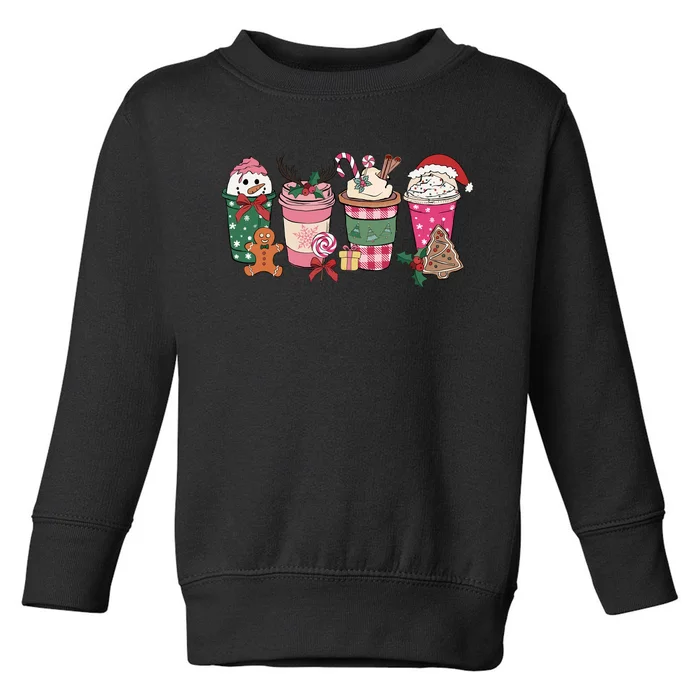 Coffee Christmas Gingerbread Pink Wo Latte Cozy Winter Toddler Sweatshirt