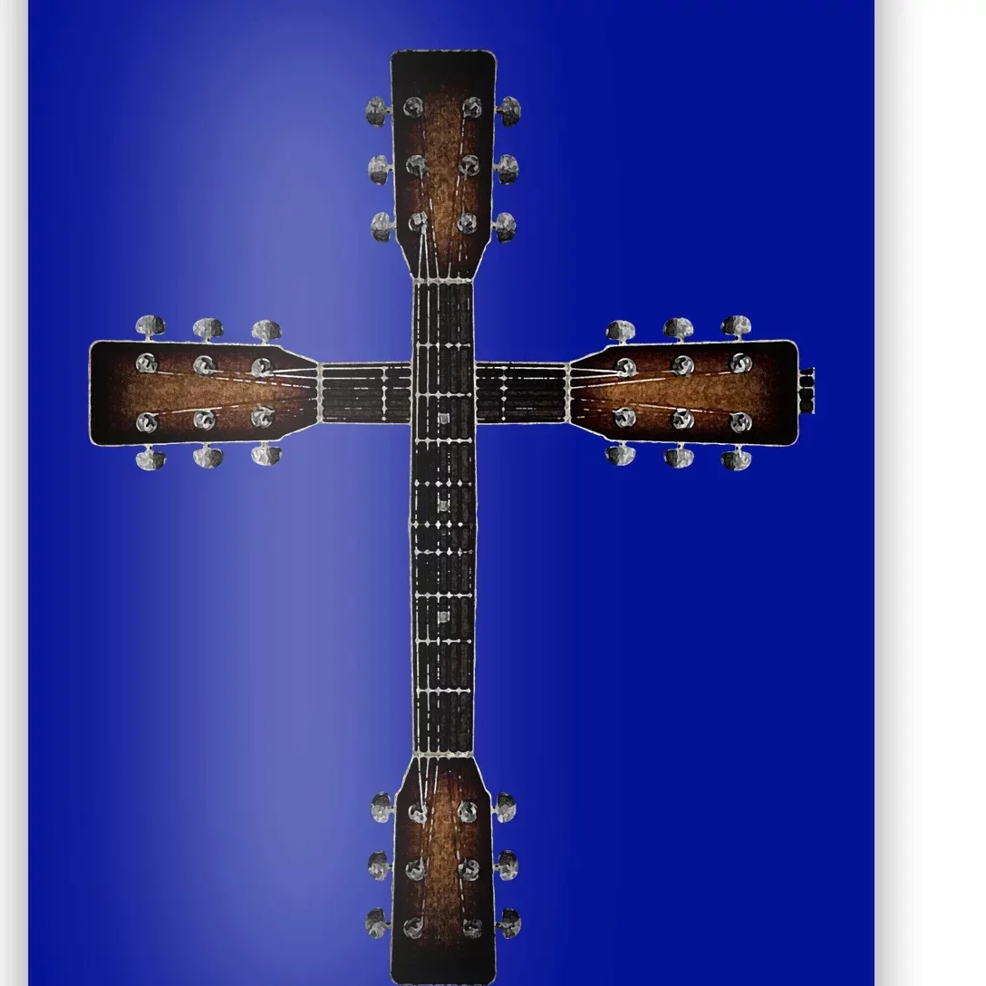 Cool Christian Guitar Cross Cute Musician Guitarist Poster