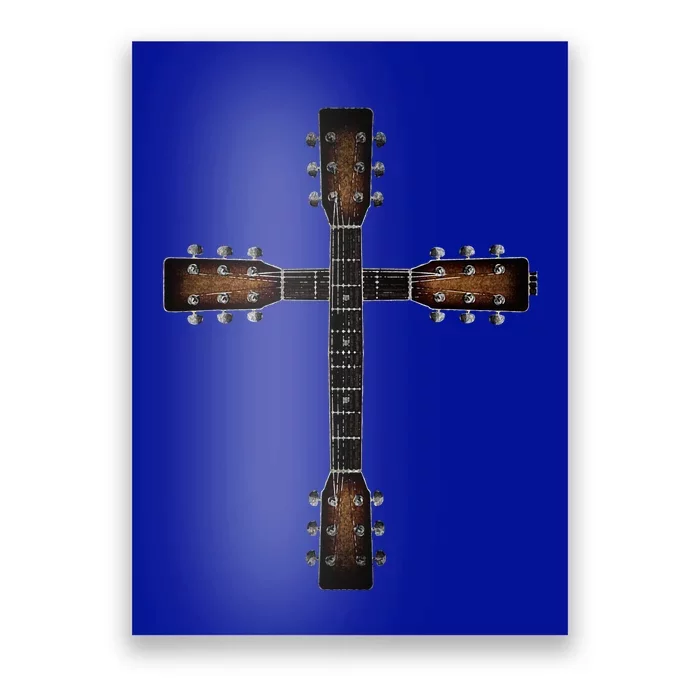 Cool Christian Guitar Cross Cute Musician Guitarist Poster