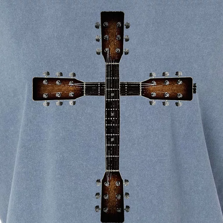 Cool Christian Guitar Cross Cute Musician Guitarist Garment-Dyed Women's Muscle Tee