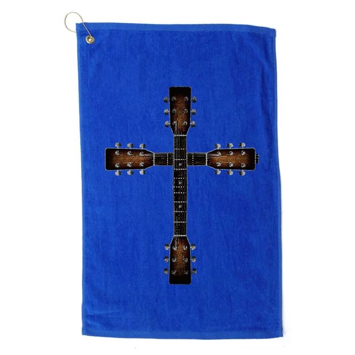 Cool Christian Guitar Cross Cute Musician Guitarist Platinum Collection Golf Towel