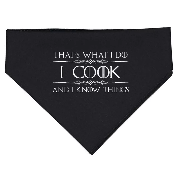 Chef & Cook Gifts I Cook & I Know Things Funny Cooking USA-Made Doggie Bandana