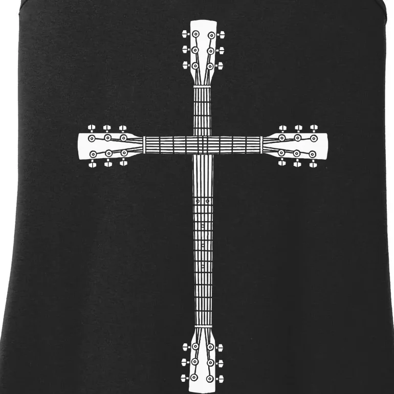 Cool Christian Guitar Cross Funny Musician Guitarist Gift Ladies Essential Tank