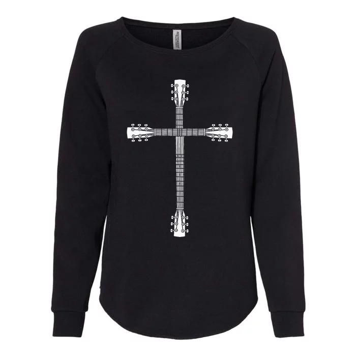 Cool Christian Guitar Cross Funny Musician Guitarist Gift Womens California Wash Sweatshirt