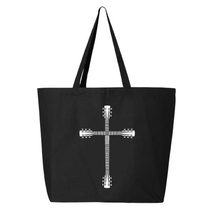 Cool Christian Guitar Cross Funny Musician Guitarist Gift 25L Jumbo Tote