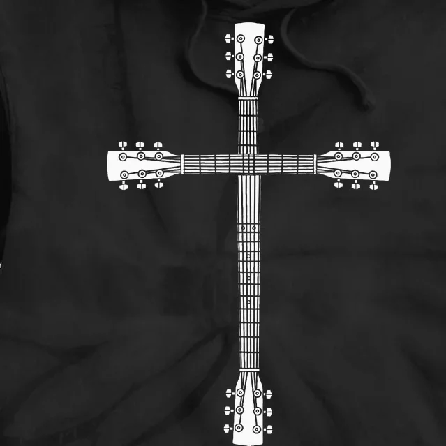 Cool Christian Guitar Cross Funny Musician Guitarist Gift Tie Dye Hoodie