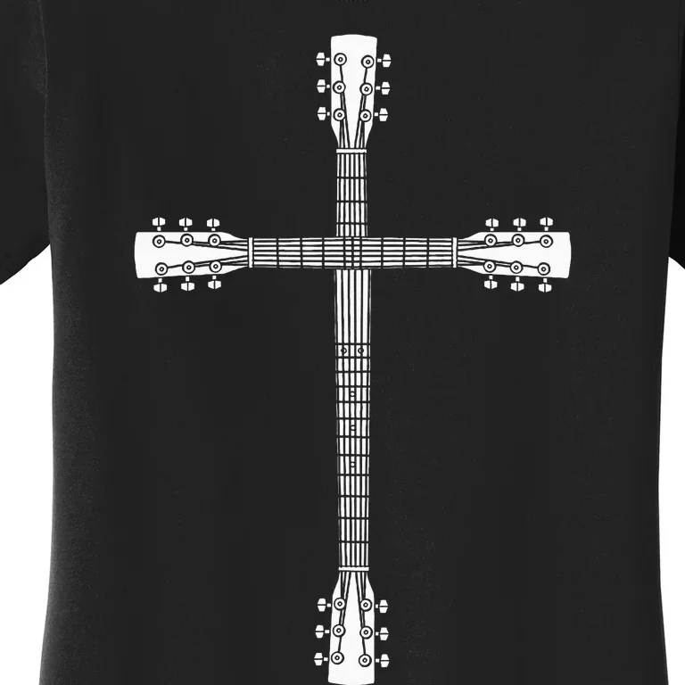 Cool Christian Guitar Cross Funny Musician Guitarist Gift Women's T-Shirt