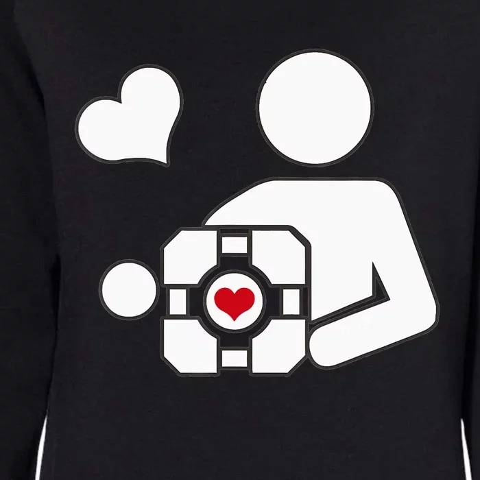 Companion Cube Gaming Portal Nerd Gamer Womens California Wash Sweatshirt