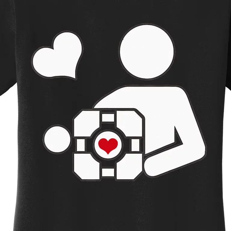 Companion Cube Gaming Portal Nerd Gamer Women's T-Shirt