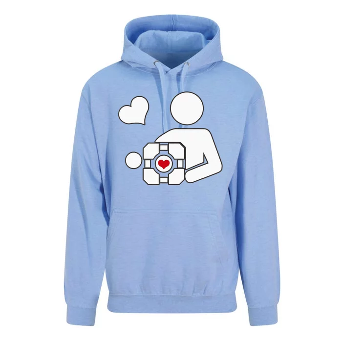 Companion Cube Gaming Portal Nerd Gamer Unisex Surf Hoodie