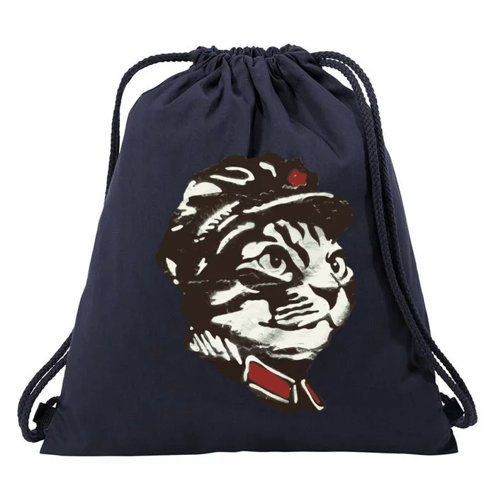 Communist Cat Graffiti Drawstring Bag