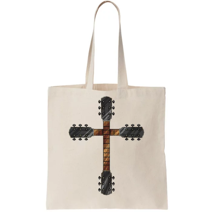 Cool Christian Guitar Cross Funny Musician Guitarist Gift Tote Bag