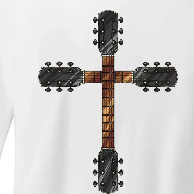 Cool Christian Guitar Cross Funny Musician Guitarist Gift Womens CVC Long Sleeve Shirt