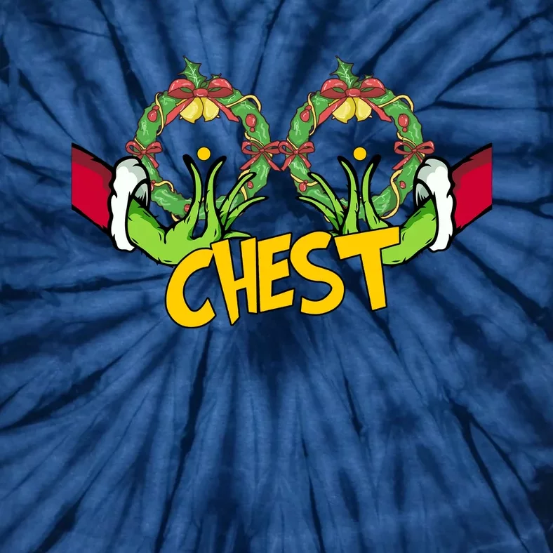 Christmas Chest Grinchmas Holiday Season Funny Boobs Tie-Dye T-Shirt