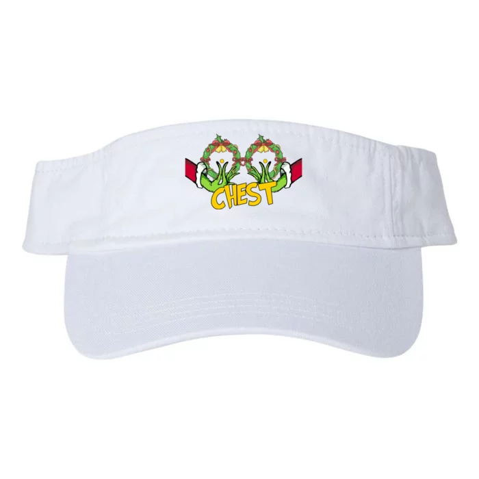 Christmas Chest Grinchmas Holiday Season Funny Boobs Valucap Bio-Washed Visor