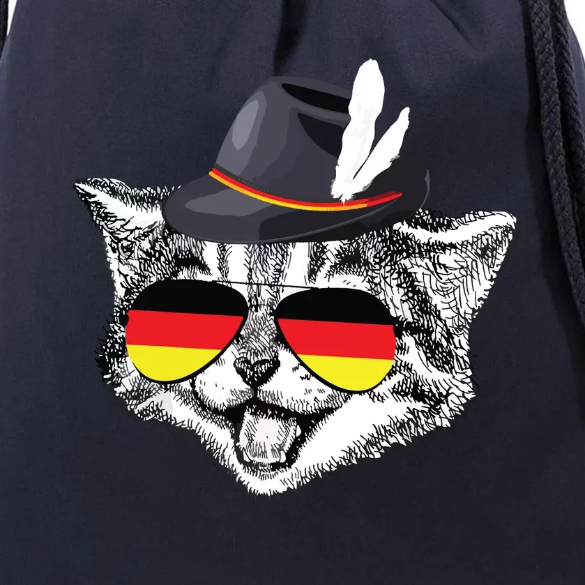 Cute Cat German Flag Oktoberfest Pride Germany Festival Drawstring Bag