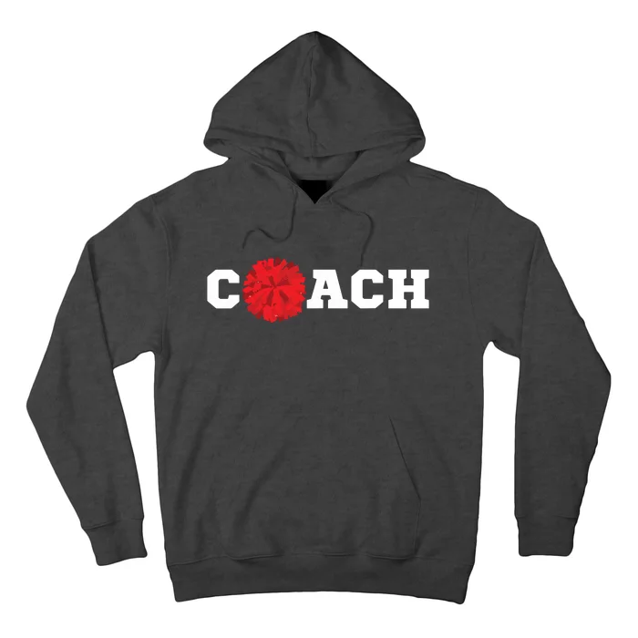 Cheer Coach Gift Cheerleading Cheerleader Red Pom Pom Squad Hoodie