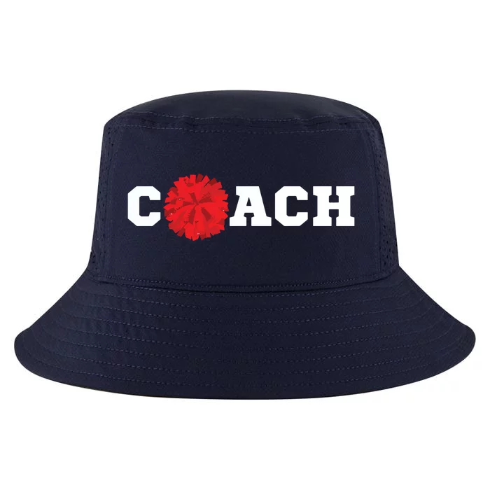 Cheer Coach Gift Cheerleading Cheerleader Red Pom Pom Squad Cool Comfort Performance Bucket Hat