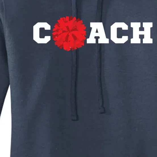 Cheer Coach Gift Cheerleading Cheerleader Red Pom Pom Squad Women's Pullover Hoodie