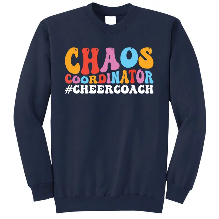 Cheer Coach Groovy Cheerleading Coach Tall Sweatshirt