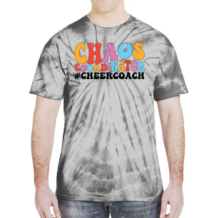 Cheer Coach Groovy Cheerleading Coach Tie-Dye T-Shirt