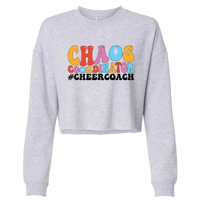 Cheer Coach Groovy Cheerleading Coach Cropped Pullover Crew