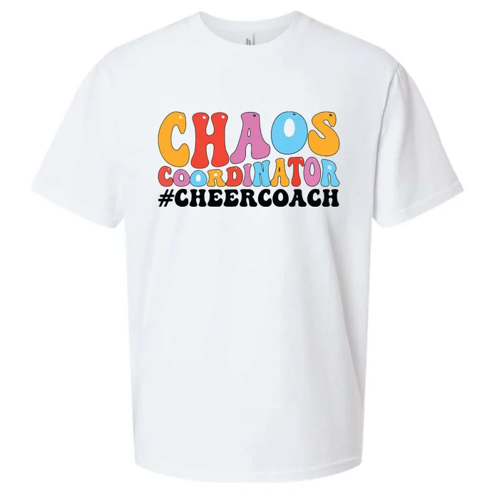 Cheer Coach Groovy Cheerleading Coach Sueded Cloud Jersey T-Shirt