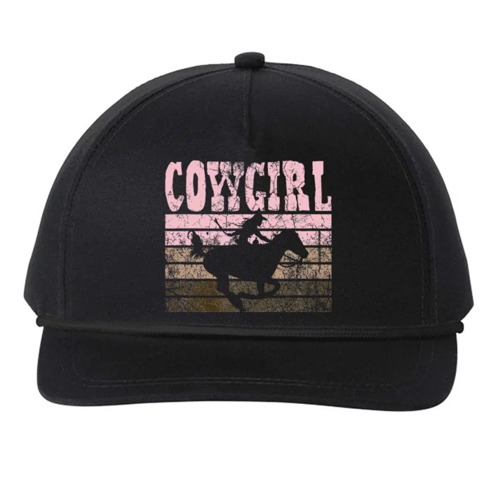 Cowgirl Cow Girl Horse Equestrian Brown Cowgirl Snapback Five-Panel Rope Hat