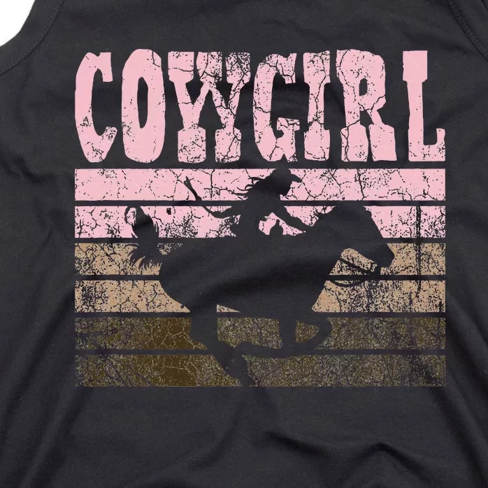 Cowgirl Cow Girl Horse Equestrian Brown Cowgirl Tank Top